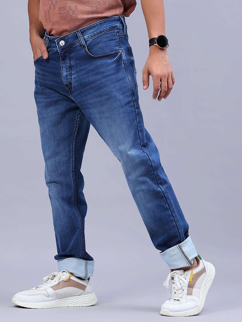 men washed mid rise full length jeans - 21978082 - Standard Image - 2