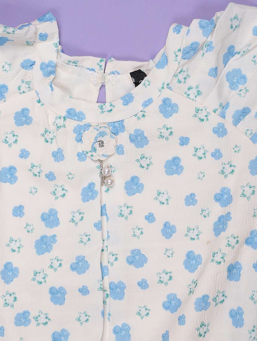 girls printed puff sleeve top - 21978103 -  Standard Image - 2