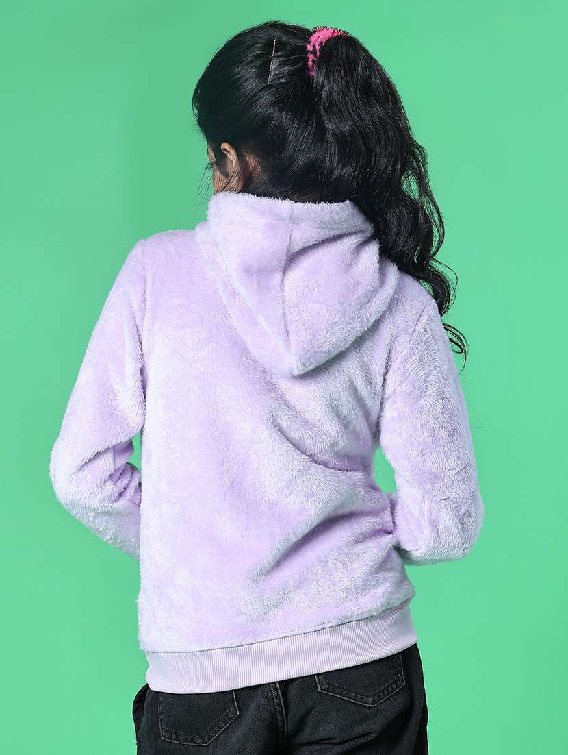 girls solid with work hooded sweatshirt - 21978108 - Standard Image - 2
