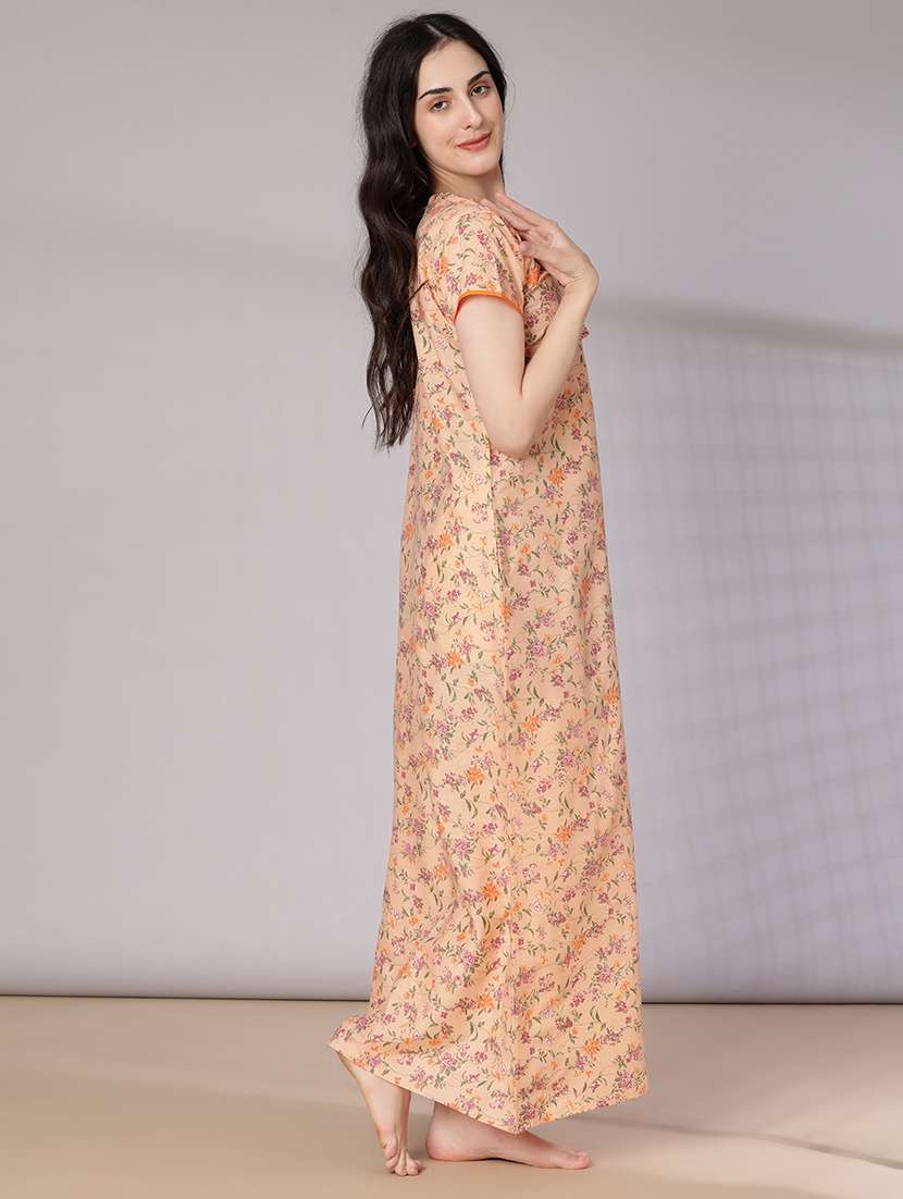 women printed short sleeve nighty - 21978121 -  Standard Image - 2