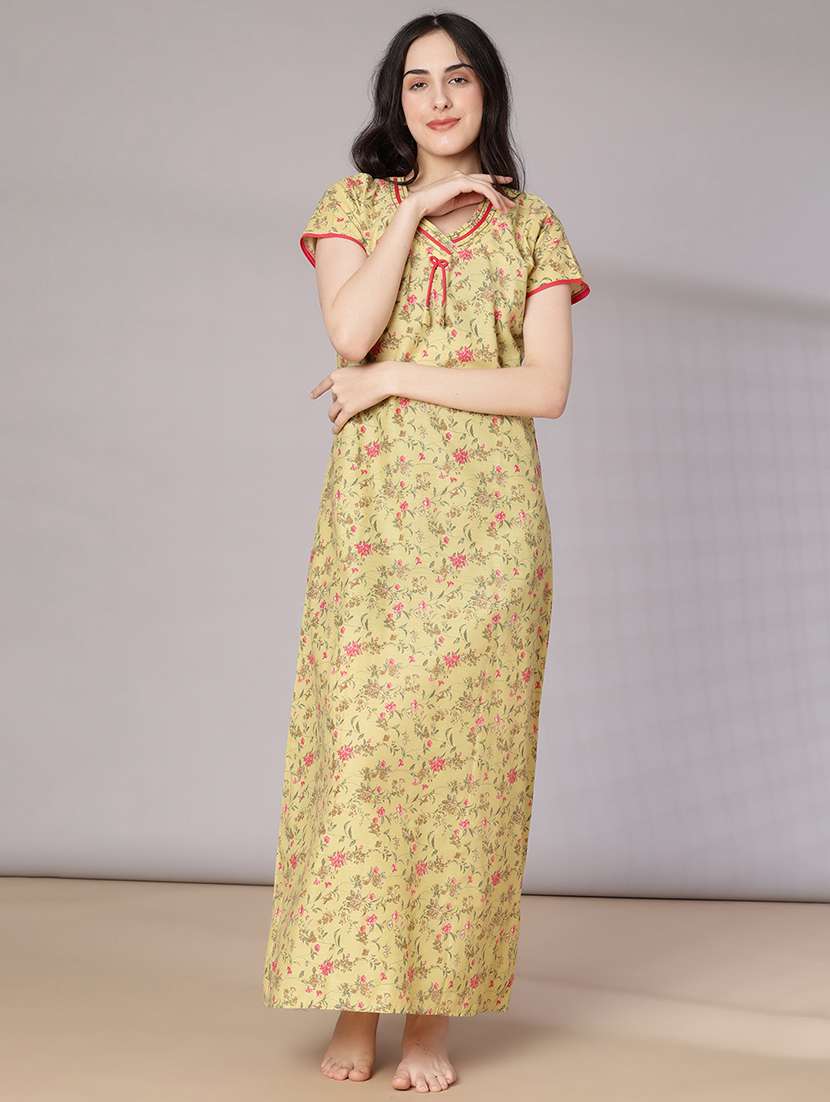women printed short sleeve nighty - 21978122 -  Standard Image - 2