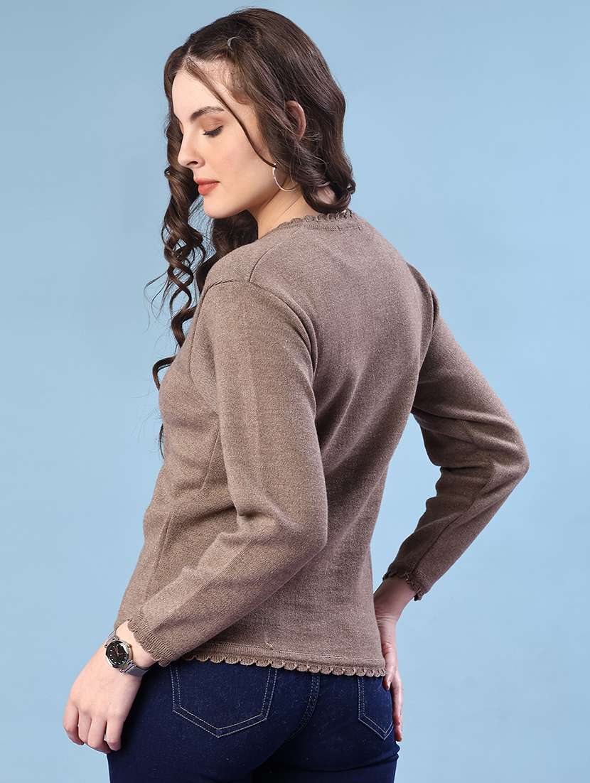 women solid long sleeve cardigan - 21978126 -  Standard Image - 2