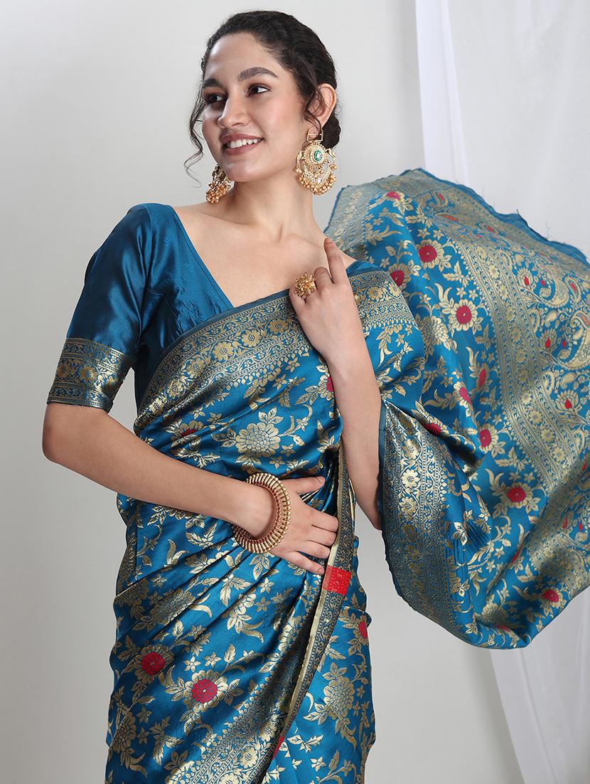 women self design banarasi saree with blouse - 21978326 - Standard Image - 2