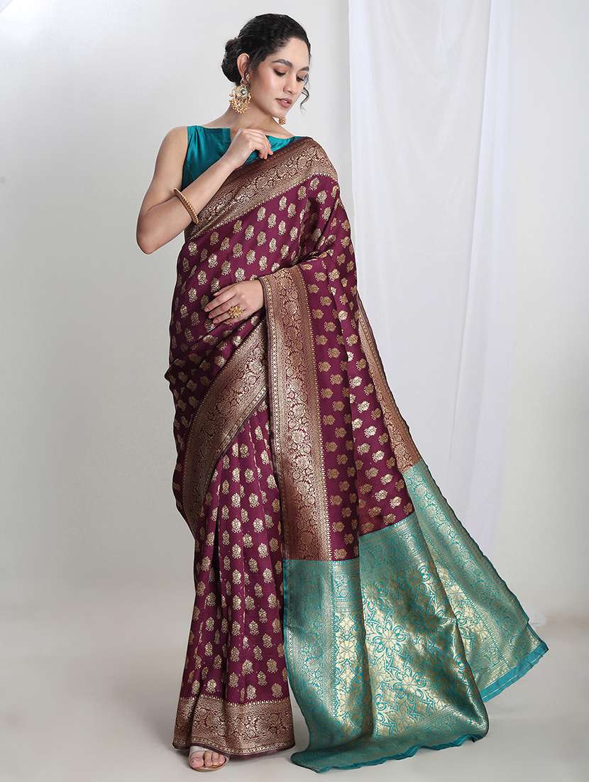 women self design banarasi saree with blouse