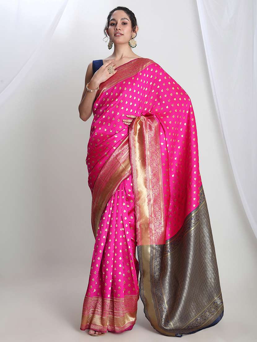 women self design banarasi saree with blouse