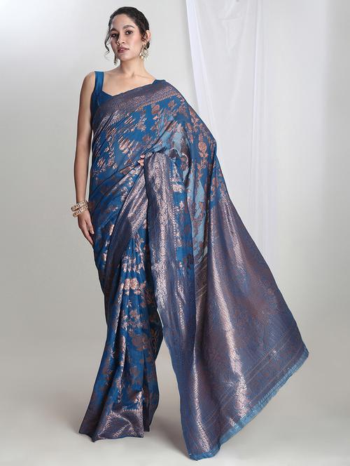 women self design banarasi saree with blouse - 21978365 - Standard Image - 0