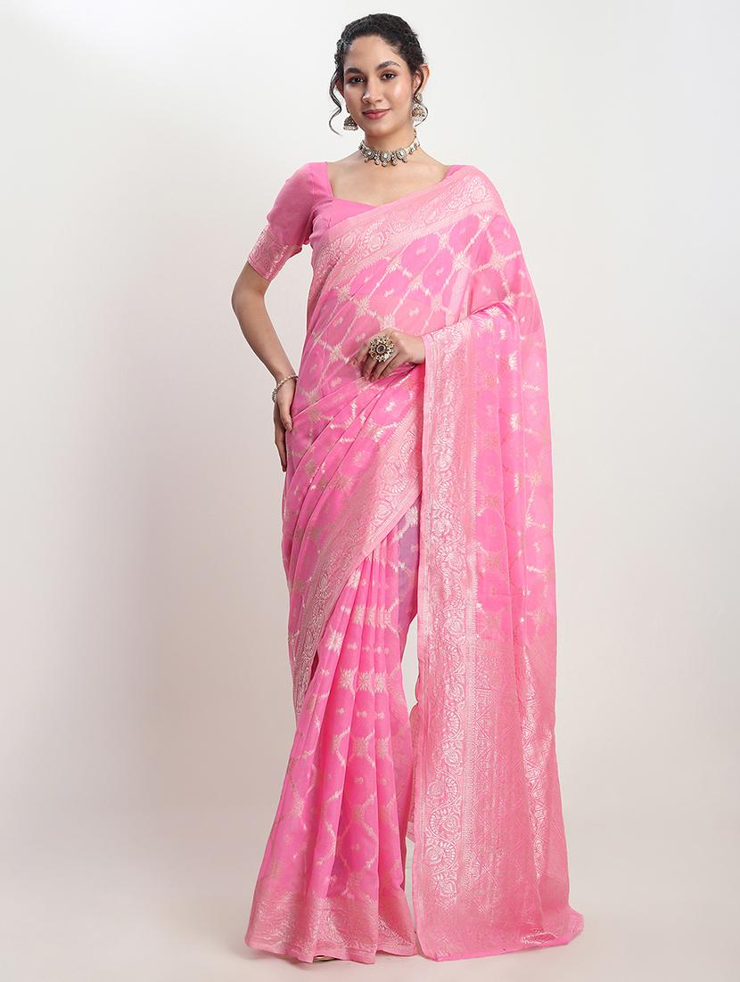 women self design banarasi saree with blouse - 21978391 - Zoom Image - 0