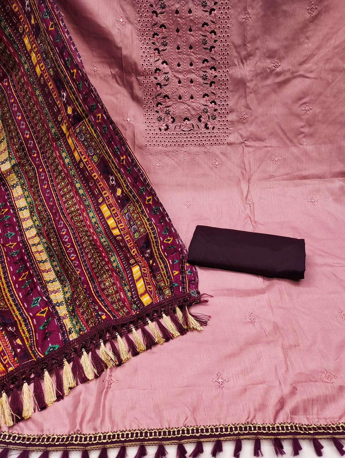 women solid with work embroidered unstitched suit set - 21978524 -  Standard Image - 2