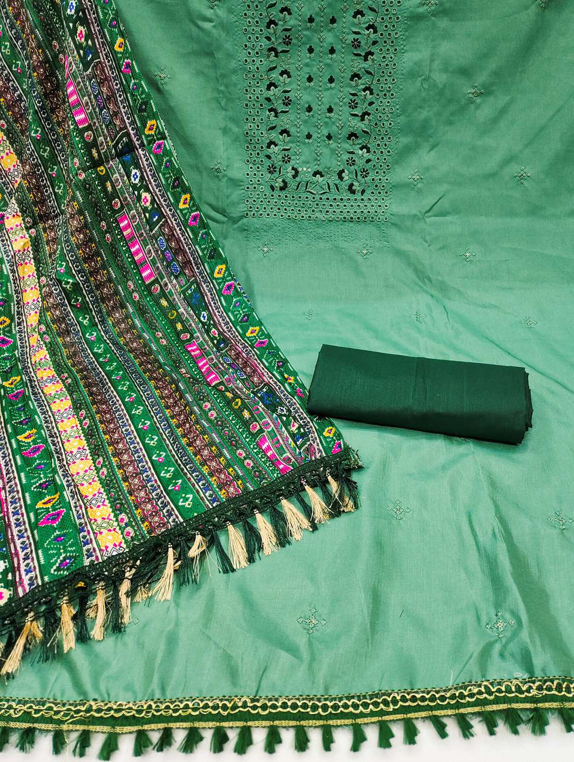 women solid with work embroidered unstitched suit set - 21978525 -  Standard Image - 2