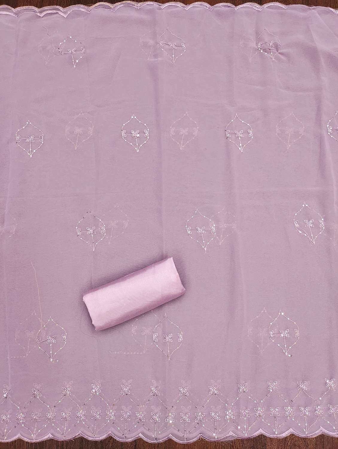 women solid with work embellished unstitched suit set - 21978534 -  Standard Image - 2