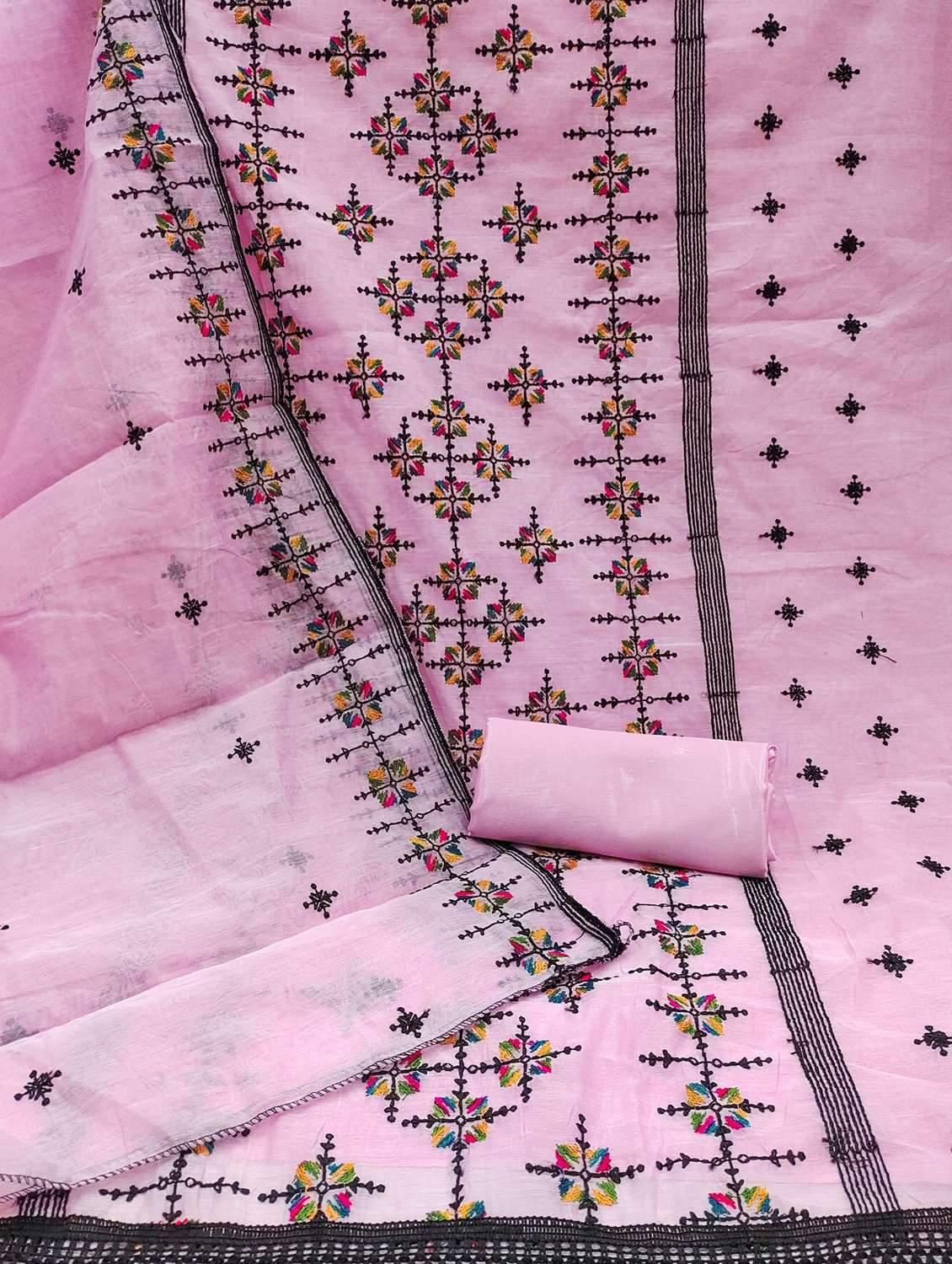 women solid with work embroidered unstitched suit set - 21978547 -  Standard Image - 2