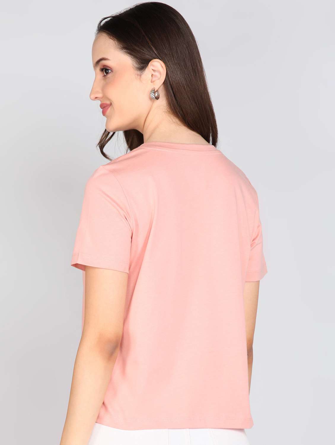 women solid short sleeve regular fit t-shirt - 21978564 - Standard Image - 2