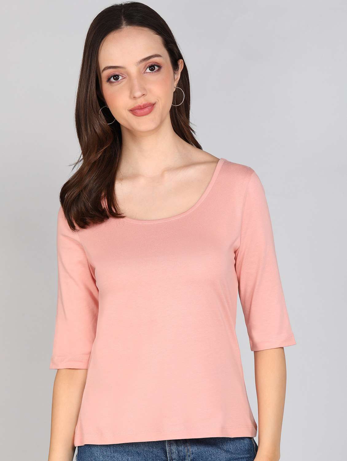 pink cotton regular top