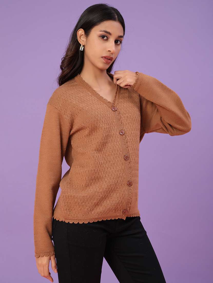 women self design long sleeve cardigan - 21978908 -  Standard Image - 2