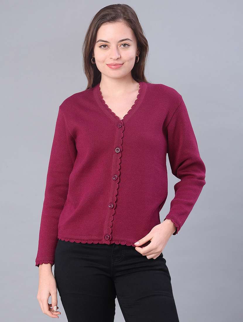 women solid long sleeve cardigan - 21978956 -  Standard Image - 2