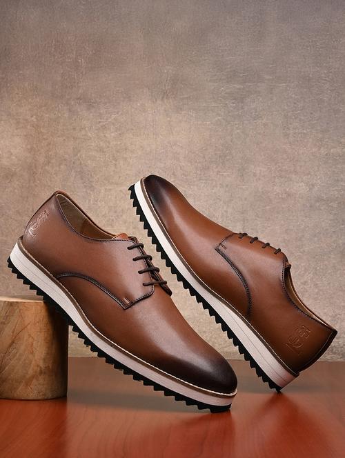 men tan lace-up derby - 21979009 - Standard Image - 0