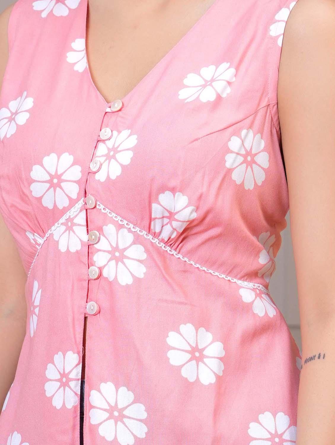 women floral sleeveless a line ethnic top - 21979216 - Standard Image - 2