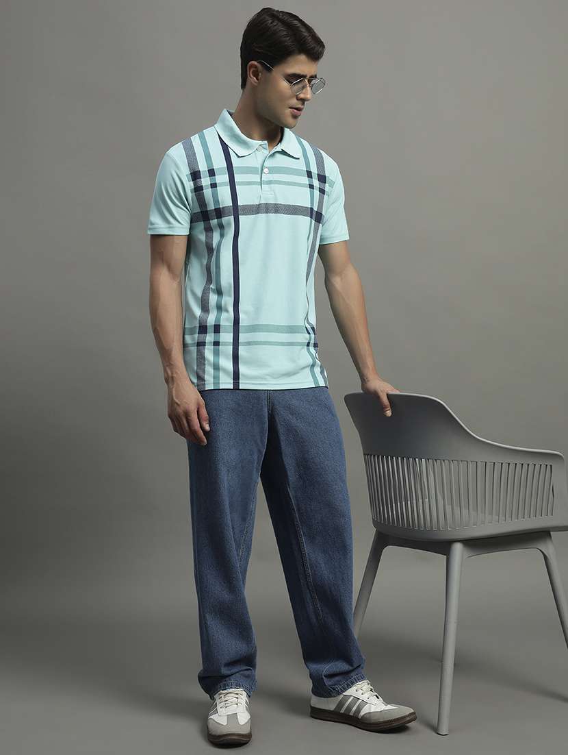 men checkered short sleeve polo t-shirt - 21979225 -  Standard Image - 2