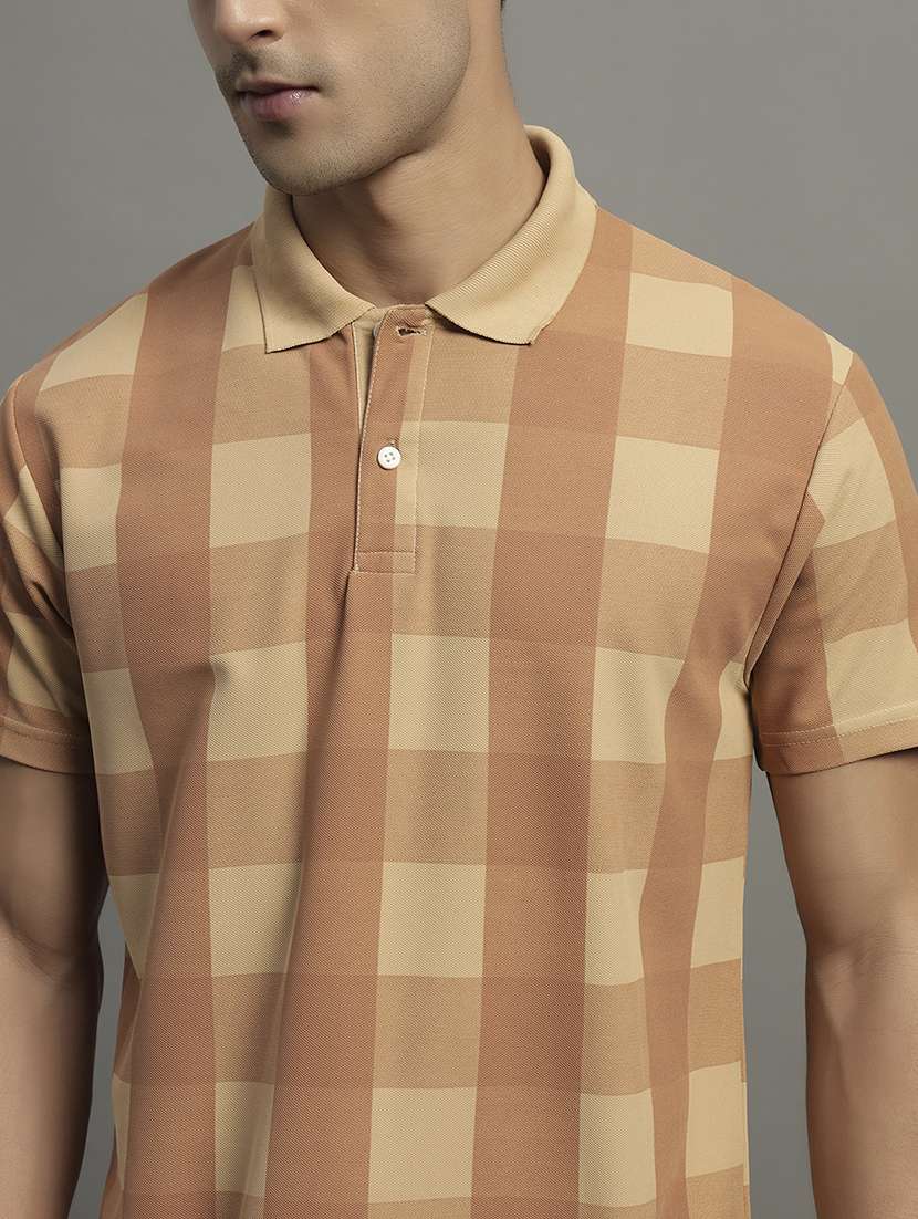 men checkered short sleeve polo t-shirt - 21979236 -  Standard Image - 2