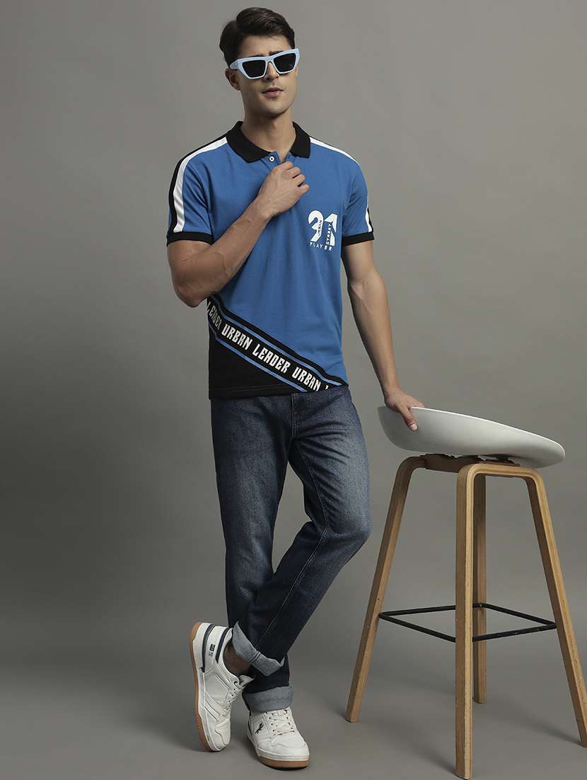 men color blocked short sleeve regular fit polo t-shirt - 21979238 -  Standard Image - 2