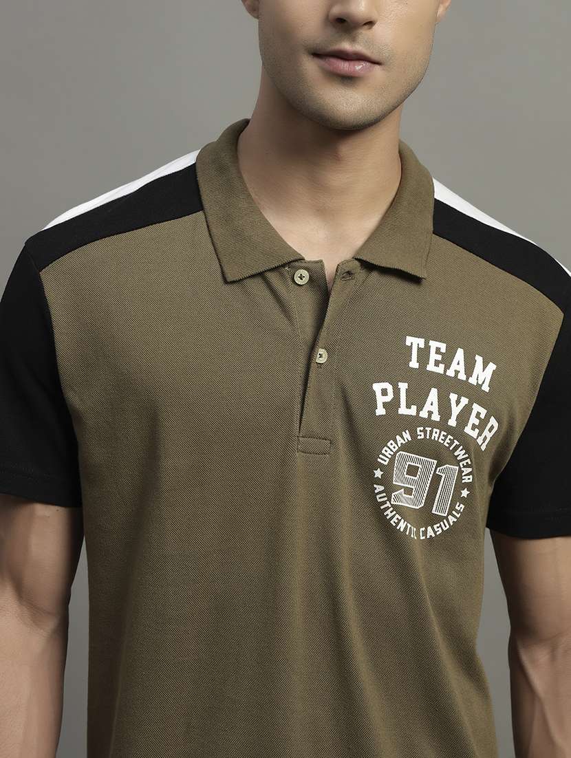 men color blocked short sleeve regular fit polo t-shirt - 21979239 -  Standard Image - 2