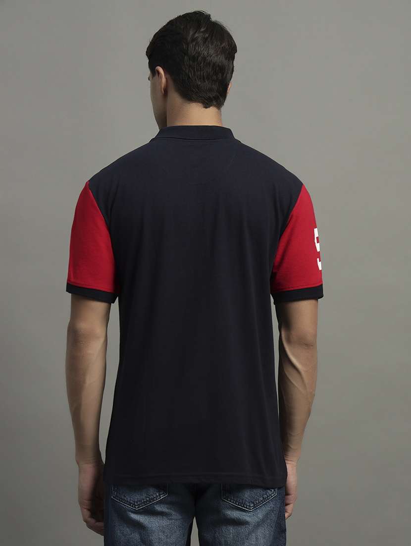 men color blocked short sleeve regular fit polo t-shirt - 21979240 -  Standard Image - 2