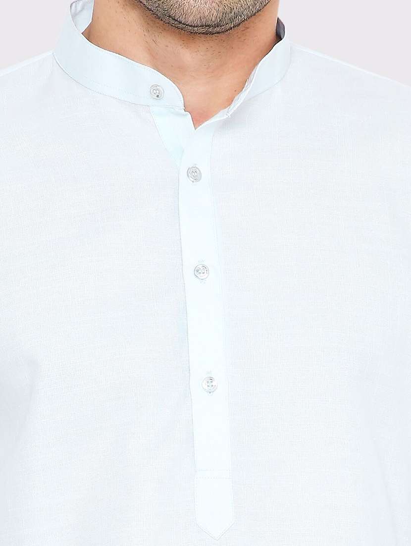 men solid mandarin neck long kurta - 21979273 -  Standard Image - 2