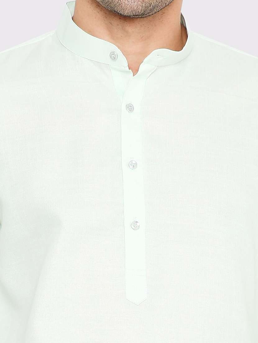 men solid mandarin neck long kurta - 21979275 -  Standard Image - 2