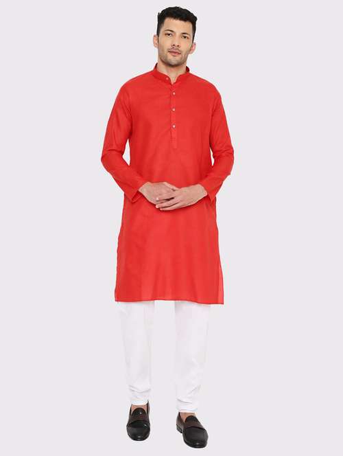 men solid mandarin neck long kurta - 21979277 -  Standard Image - 0