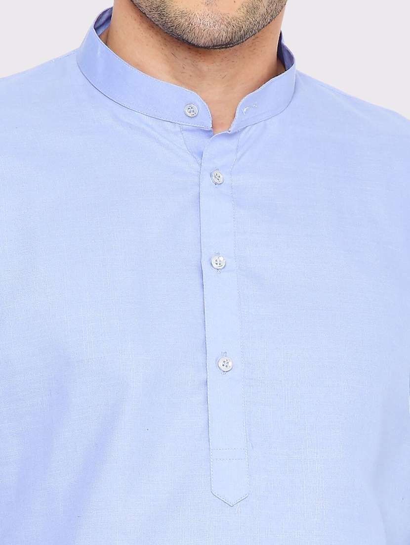 men solid mandarin neck long kurta - 21979279 - Standard Image - 2