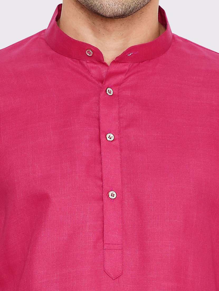 men solid mandarin neck long kurta - 21979280 - Standard Image - 2