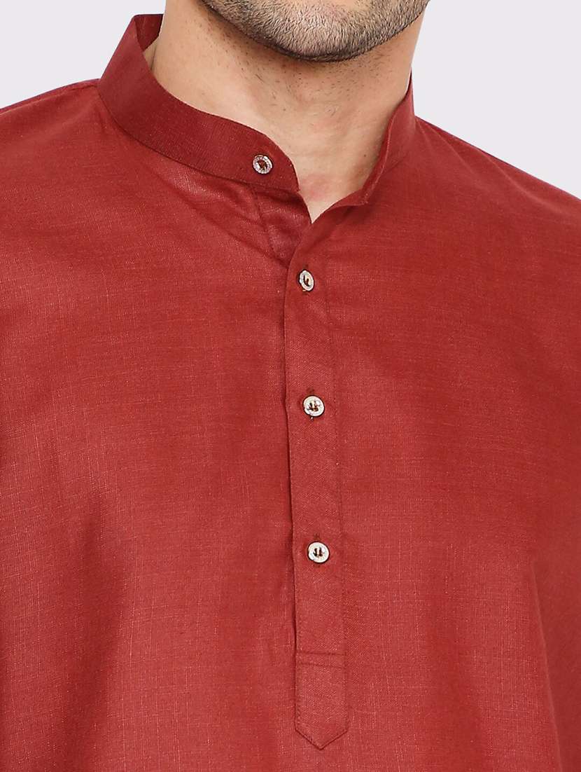 men solid mandarin neck long kurta - 21979282 -  Standard Image - 2