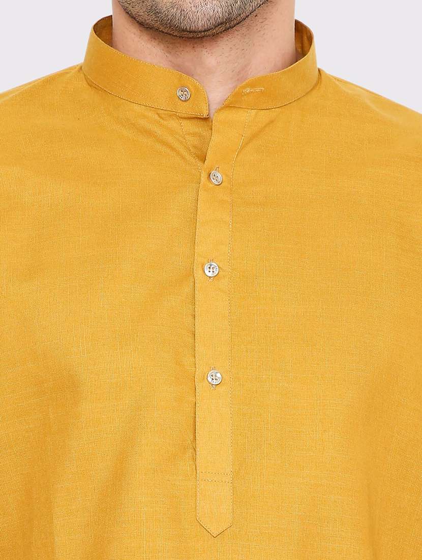 men solid mandarin neck long kurta - 21979283 - Standard Image - 2