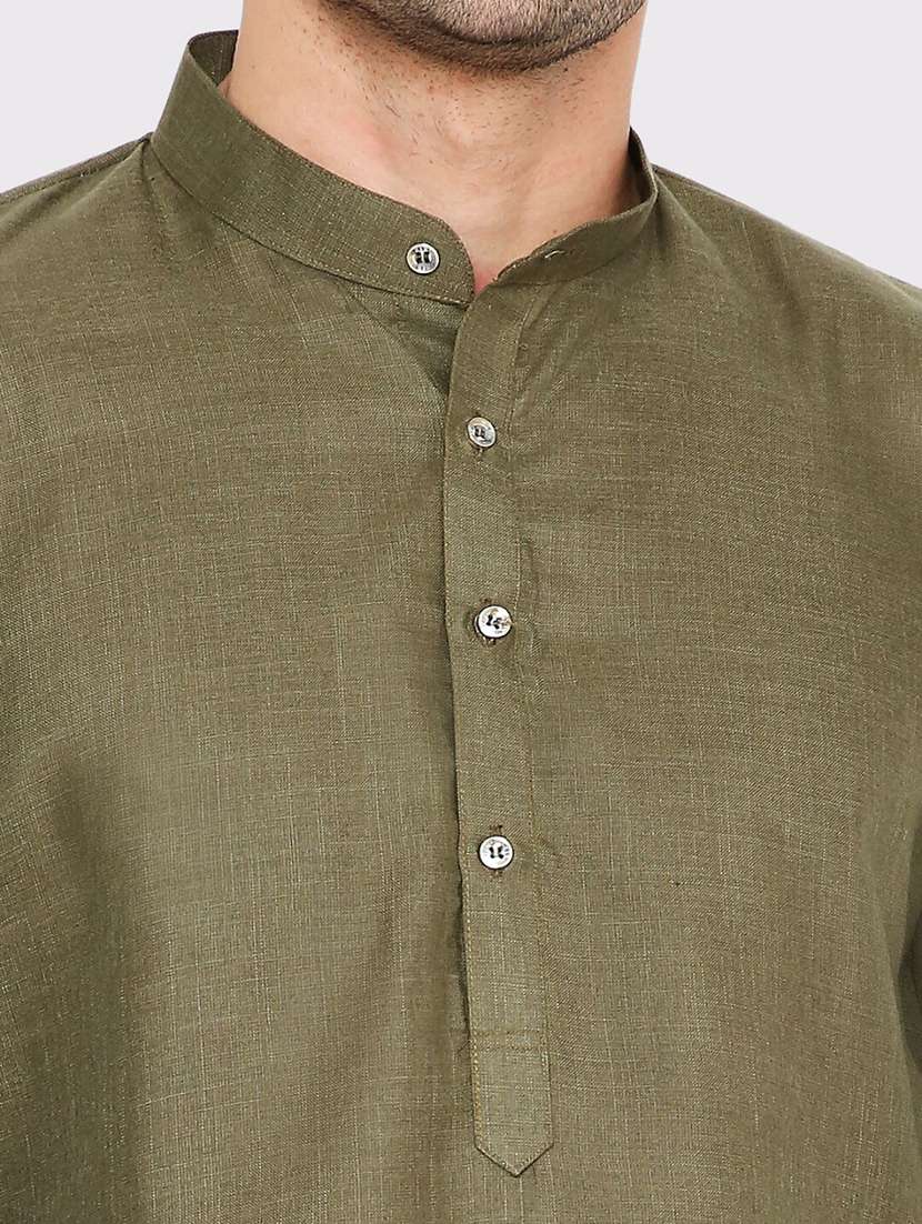 men solid mandarin neck long kurta - 21979284 -  Standard Image - 2