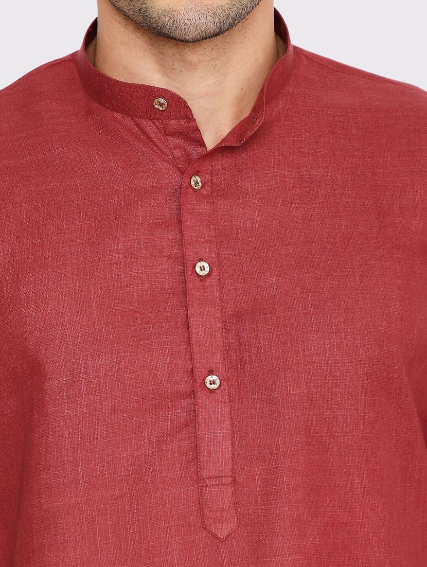 men solid mandarin neck long kurta - 21979285 - Standard Image - 2