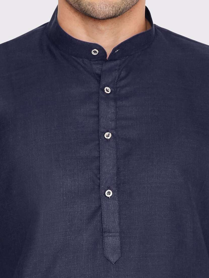 men solid mandarin neck long kurta - 21979289 - Standard Image - 2