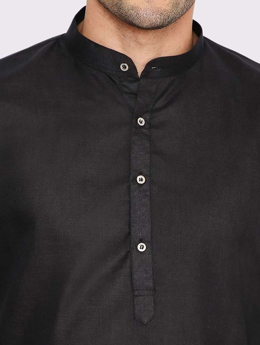 men solid mandarin neck long kurta - 21979291 -  Standard Image - 2