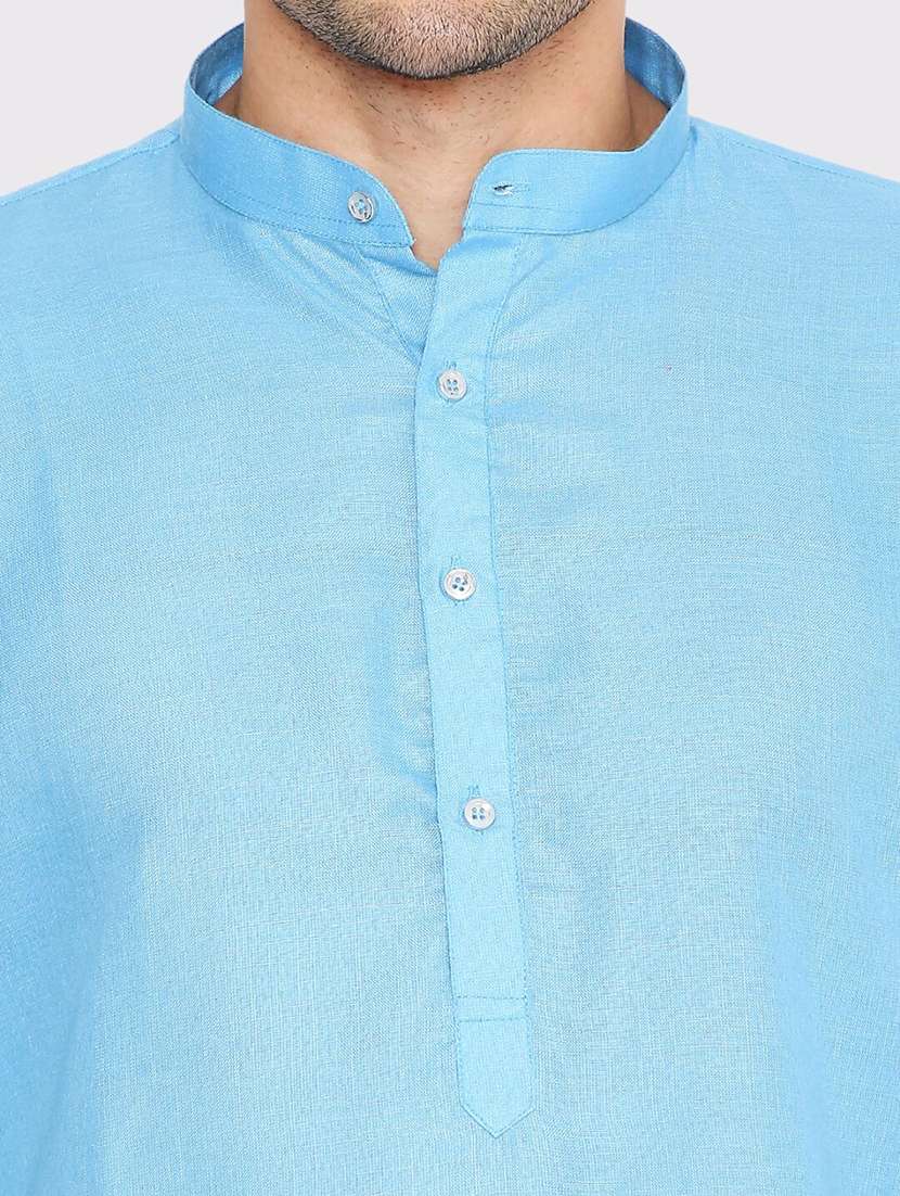 men solid mandarin neck long kurta - 21979293 -  Standard Image - 2
