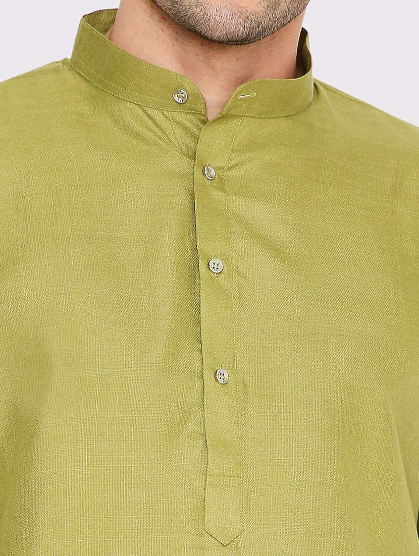 men solid mandarin neck long kurta - 21979300 -  Standard Image - 2