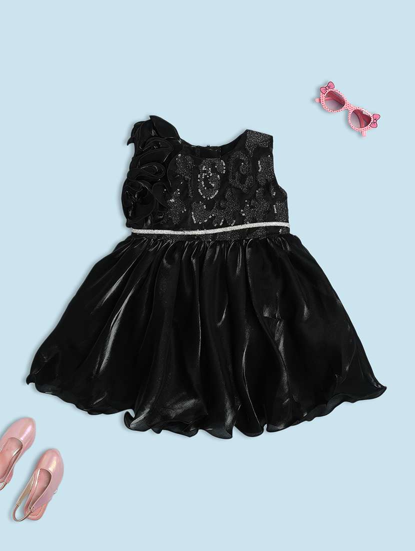 girls embellished sleeveless flared frock