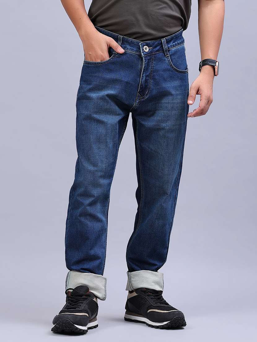 men solid mid rise tapered fit jeans - 21979459 -  Standard Image - 2