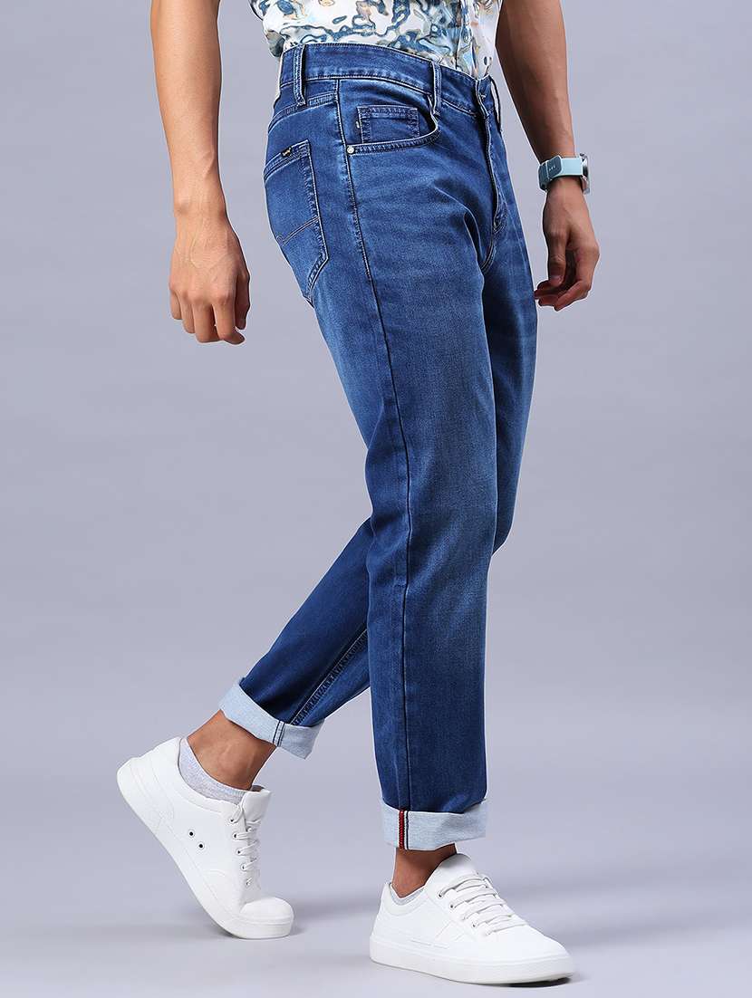 men washed mid rise full length jeans - 21979492 -  Standard Image - 2