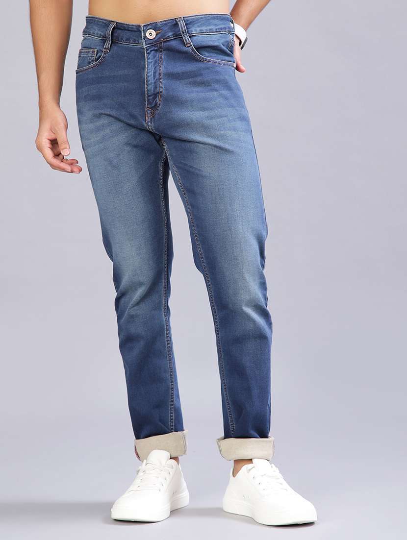 men solid mid rise slim fit jeans - 21979506 -  Standard Image - 2