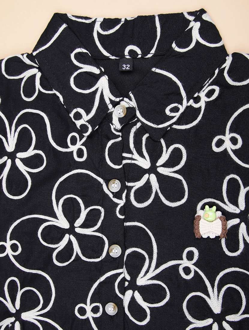 girls embroidered short sleeve collared top - 21979551 -  Standard Image - 2