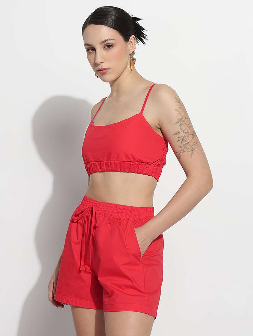 women solid shirt and short with tank top set - 21979728 -  Standard Image - 2