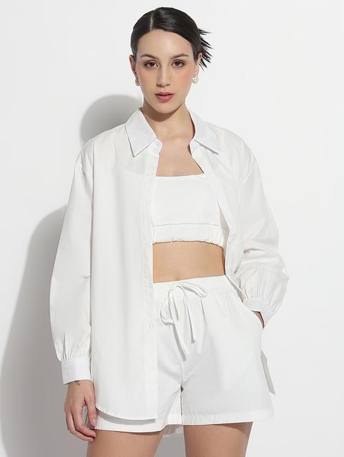 women solid shirt and short with tank top set - 21979729 -  Standard Image - 0