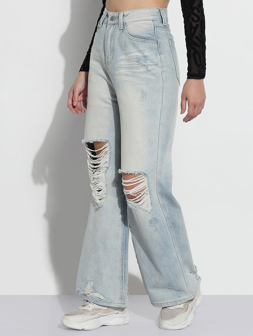 women distressed high rise baggy jean - 21979734 - Standard Image - 2