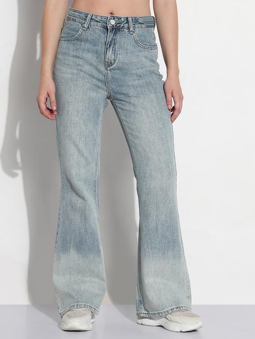 women solid high rise bootcut jean - 21979735 - Standard Image - 0