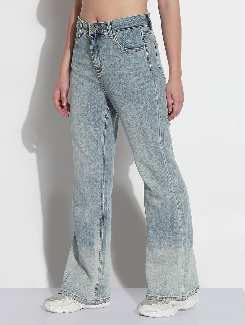 women solid high rise bootcut jean - 21979735 - Standard Image - 2