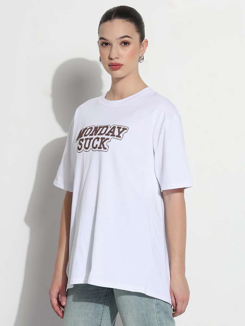 women printed short sleeve oversized t-shirt - 21979756 -  Standard Image - 2